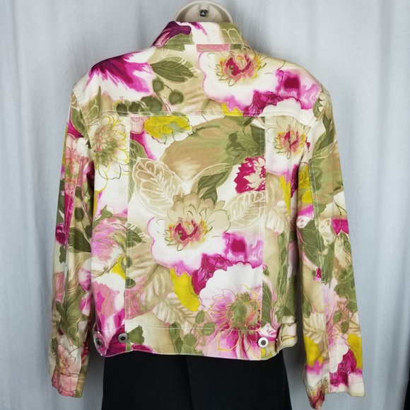 Caribbean Joe jacket size M pink green white - Picture 3 of 8